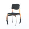 Chaise de la collection Alter Ego, la version Noire, vue de 3 quart