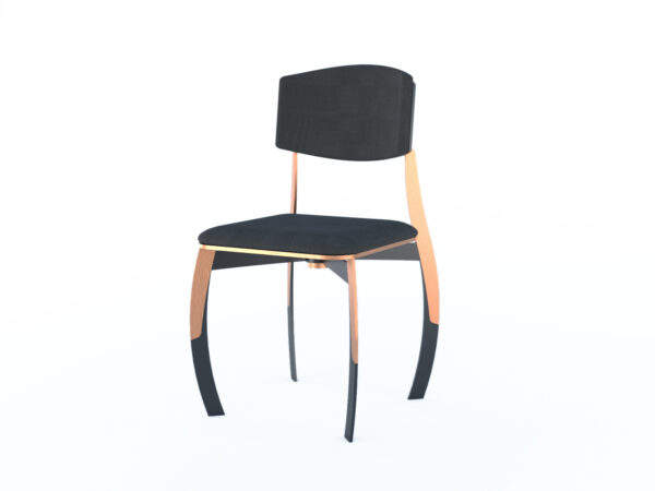 Chaise de la collection Alter Ego, la version Noire, vue de 3 quart