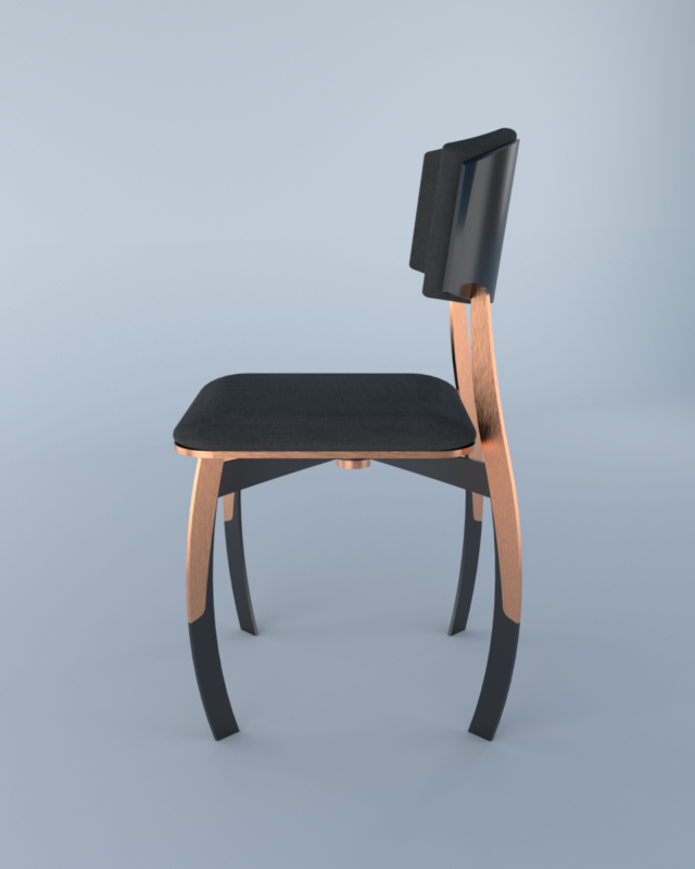 chaise Alter Ego - La version noire vue de côté