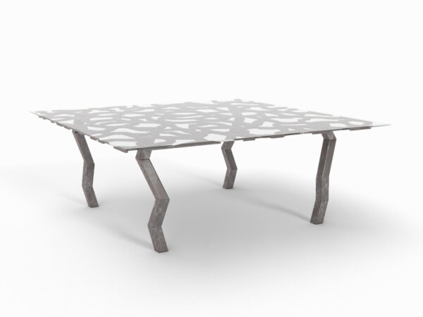 Table basse spongia, version brute, collection Alter-Ego vue de 3 quart