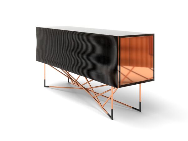 Bahut radiateur, La version noire de la collection Alter-Ego, vue de 3 quart