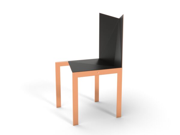 Chaise de la collection Origami, de la marque Kurudo, création de mobilier français, vue de 3 quart