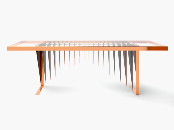 Table / Bureau Origami de chez Kurudo, vue de face