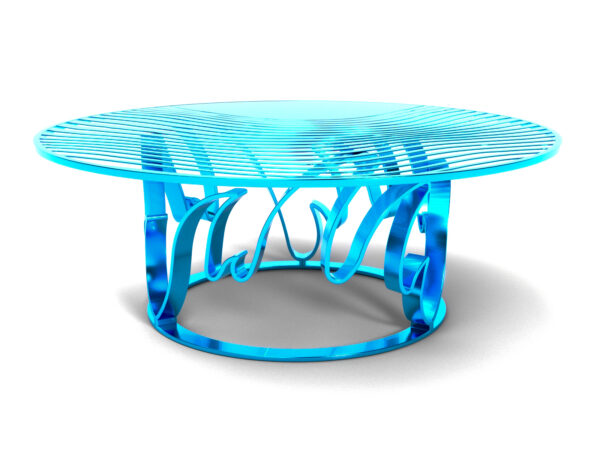 table de jardin, collection déferlante vue de face