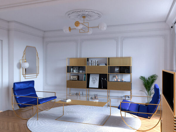 Table basse de la collection Ambredorée de Kurudo, atelier et créateur de mobilier français