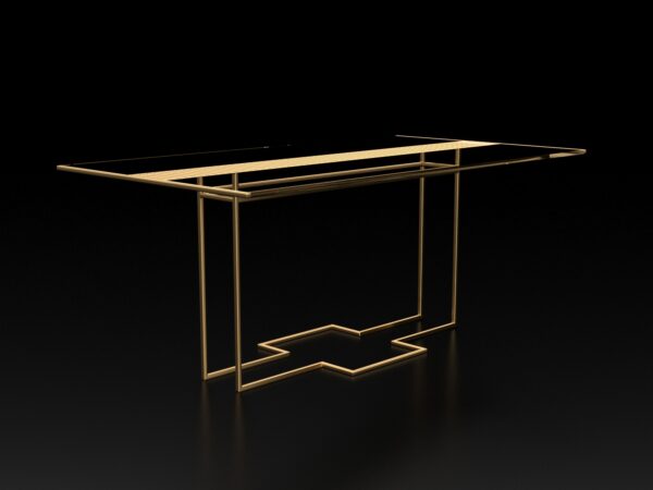 table de repas de la collection Ambredorée vue de 3 quart